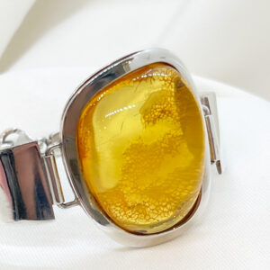 Bransoleta srebro 925 z bursztynem miodowym